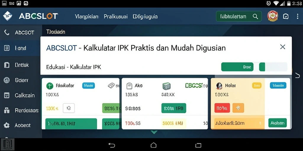 Tampilan ABCSLOT menunjukkan antarmuka Kalkulator IPK yang intuitif.