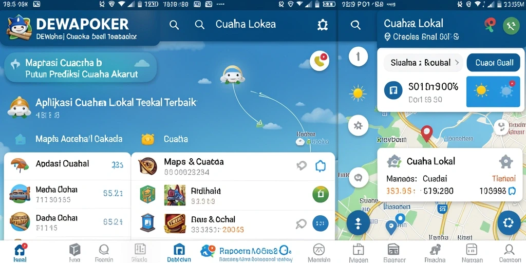 Antarmuka DEWAPOKER menampilkan informasi cuaca yang jelas dan informatif.