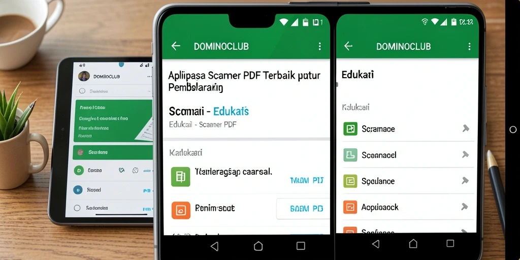 Tampilan antarmuka DOMINOCLUB dengan fitur Scanner PDF yang mudah digunakan.