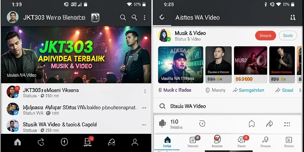 Tampilan antarmuka aplikasi JKT303 untuk status video.