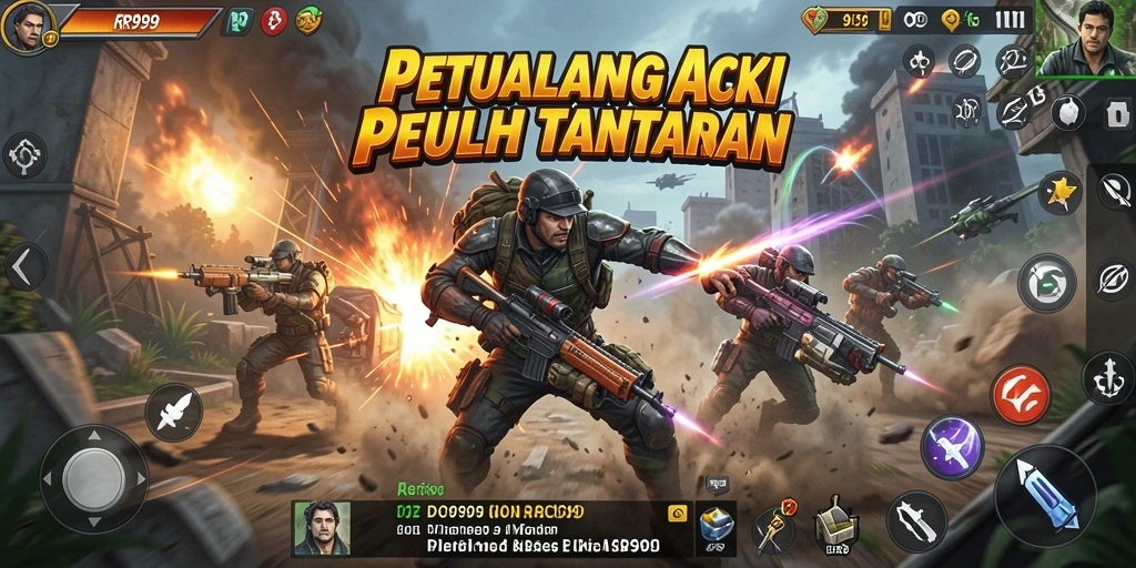 Tampilan antarmuka RR999 yang dinamis dan penuh aksi.