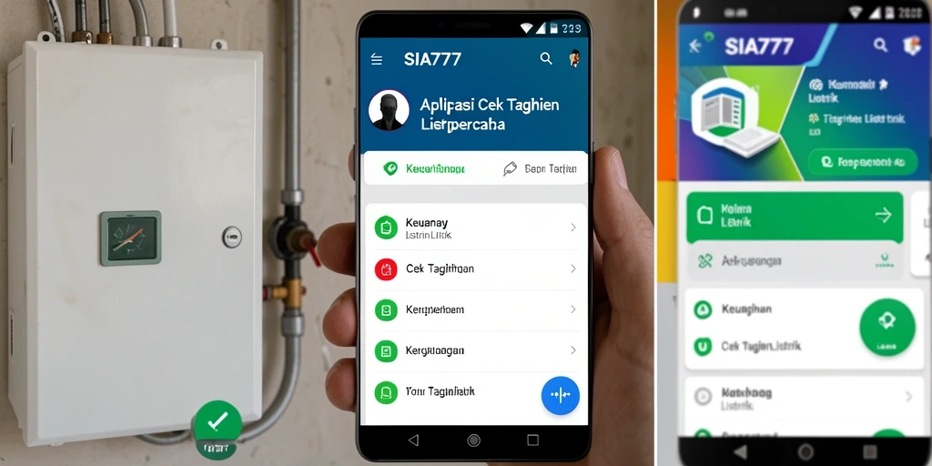 Tampilan antarmuka SIA777 untuk cek tagihan listrik yang mudah digunakan.